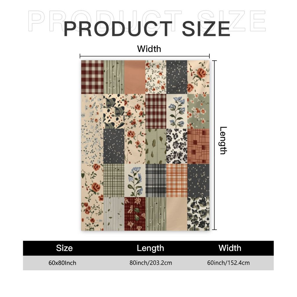 Vintage Patchwork Quilt Multicolor Floral And Geometric Patterns Blankets, Bed Blankets, Towels And Blankets For Home Decor