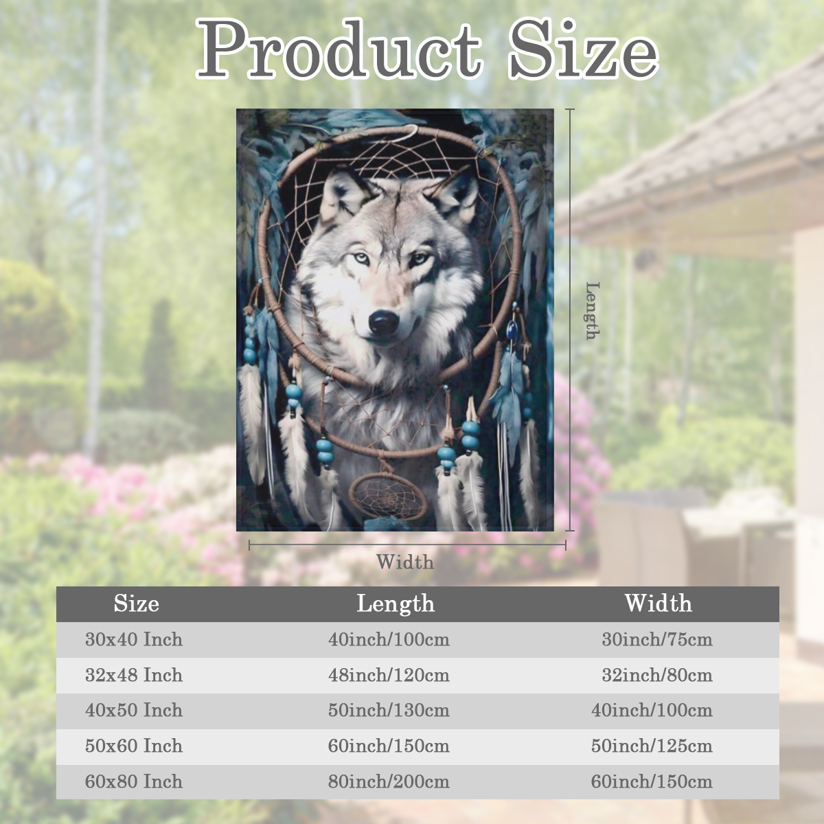 1pc Native American Wolf Dreamcatcher Design Flannel Blanket - Cozy Lightweight Throw with Feathers Beads Ideal for Bed Sofa Living Room Office Decor - All-Season Gift White