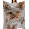 Cozy Yorkshire Terrier Pattern Flannel Blanket - Suitable for Sofa, Office and Bed Decoration - Perfect Gift for Christmas, Wedding, Birthday