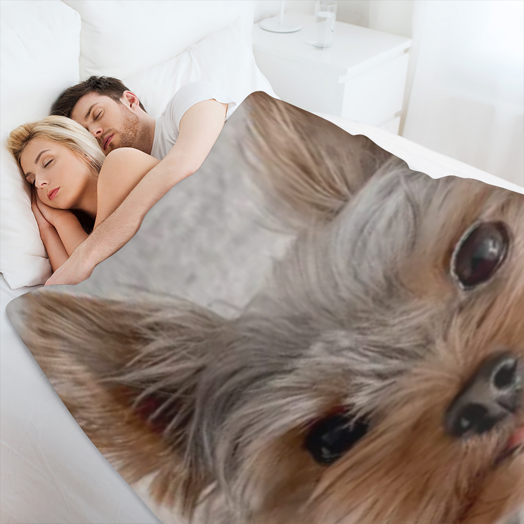 Cozy Yorkshire Terrier Pattern Flannel Blanket - Suitable for Sofa, Office and Bed Decoration - Perfect Gift for Christmas, Wedding, Birthday