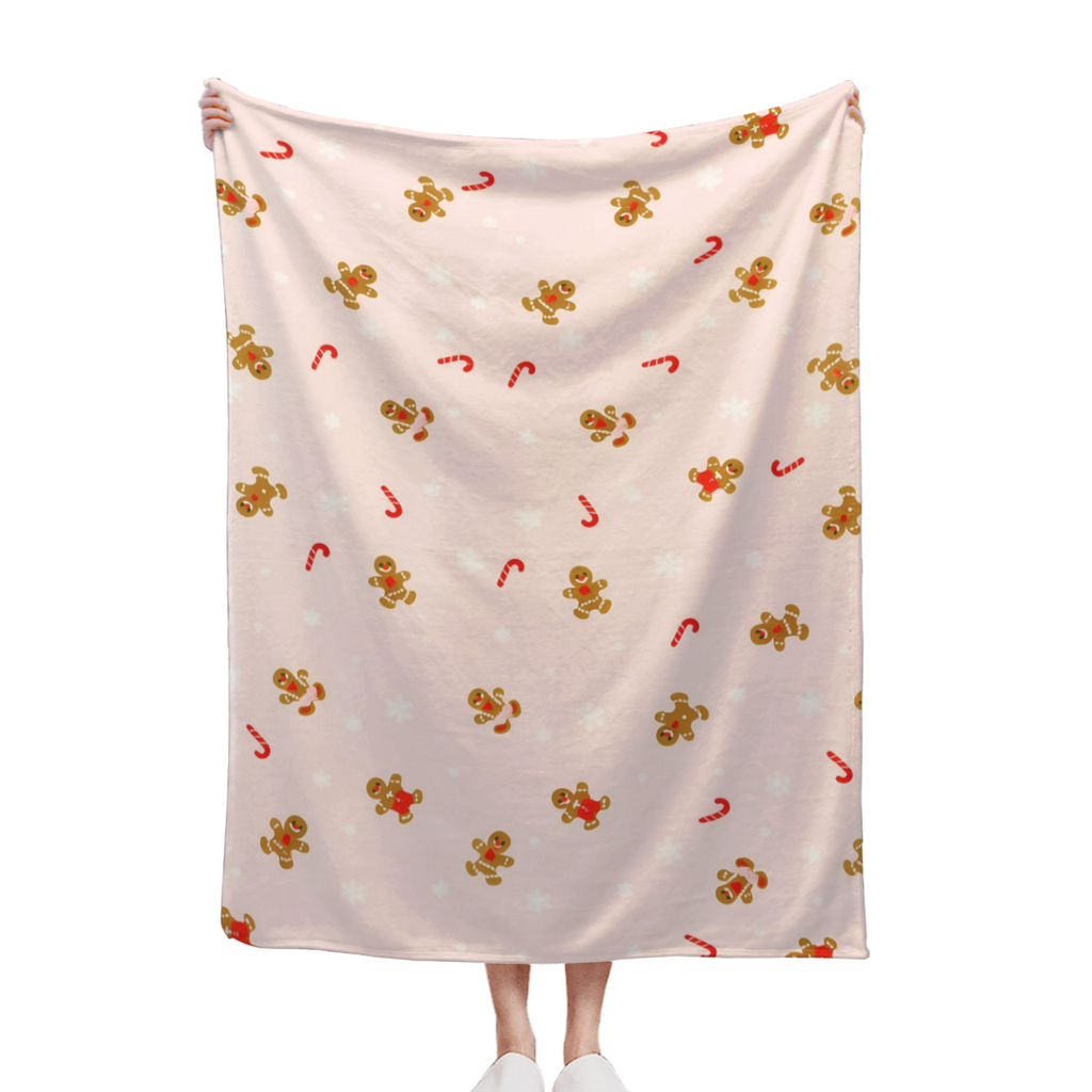 Pink Gingerbread Throw Blanket For Couch, Soft Cute Fuzzy Fruit Fleece Blankets, Room Home Decor Gifts For Women Girls, Inches Fun Blanket, Warm And Comfortable For Home Use