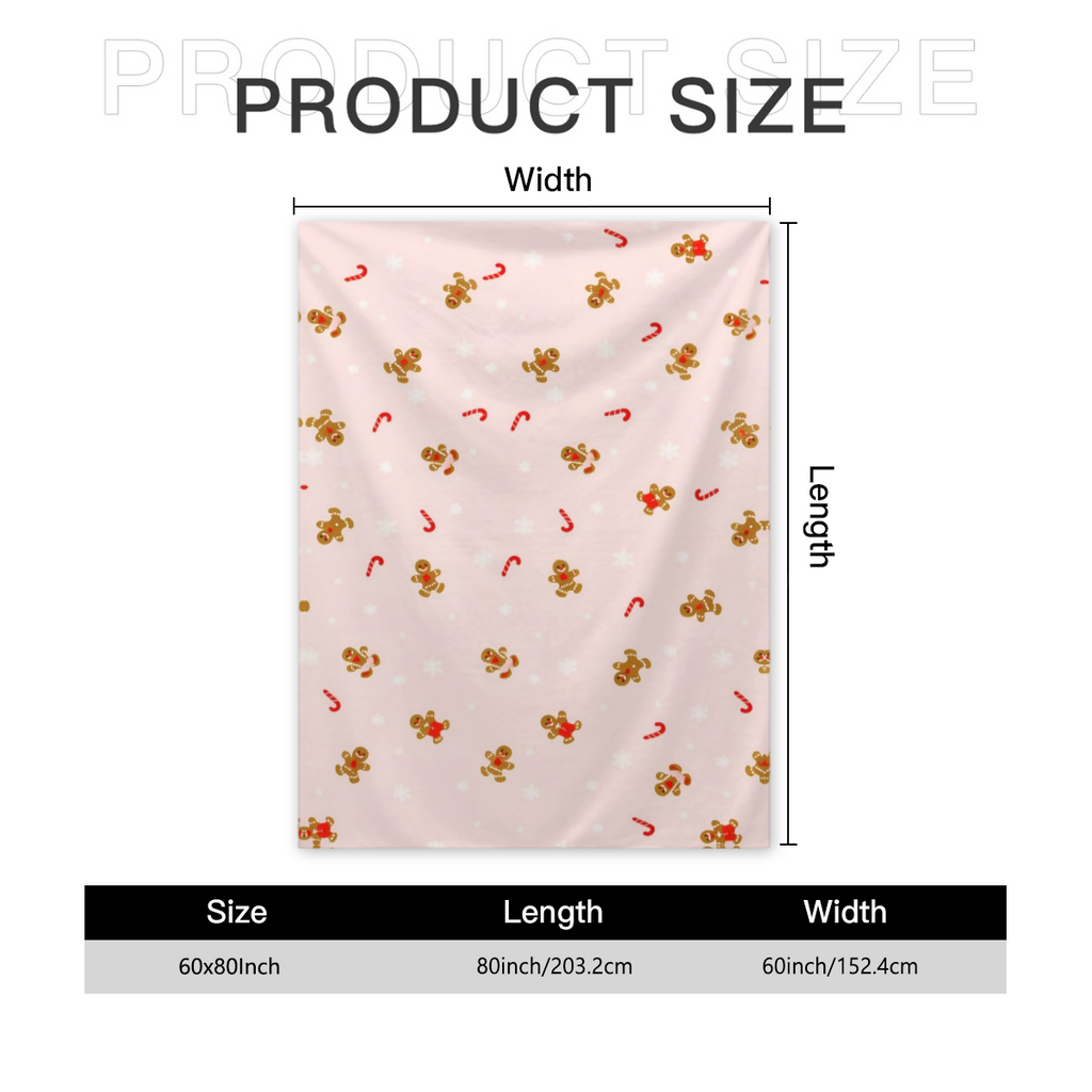 Pink Gingerbread Throw Blanket For Couch, Soft Cute Fuzzy Fruit Fleece Blankets, Room Home Decor Gifts For Women Girls, Inches Fun Blanket, Warm And Comfortable For Home Use