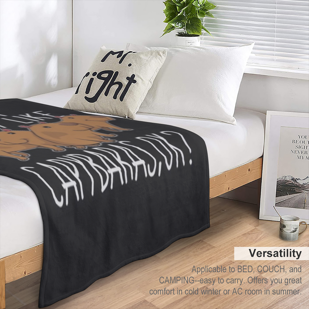 Capybara Fleece Blanket Soft, Lightweight Microfiber Throw with I Just Really Like Capybaras Print Cozy All- Season Flannel for Bed, Sofa, or Couch 50x60, 280GSM, Multiple Sizes Available