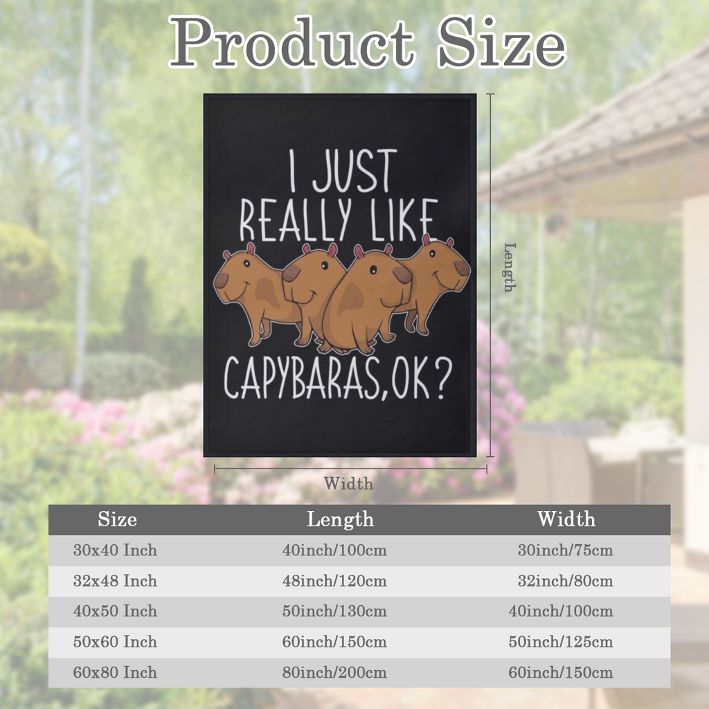 Capybara Fleece Blanket Soft, Lightweight Microfiber Throw with I Just Really Like Capybaras Print Cozy All- Season Flannel for Bed, Sofa, or Couch 50x60, 280GSM, Multiple Sizes Available