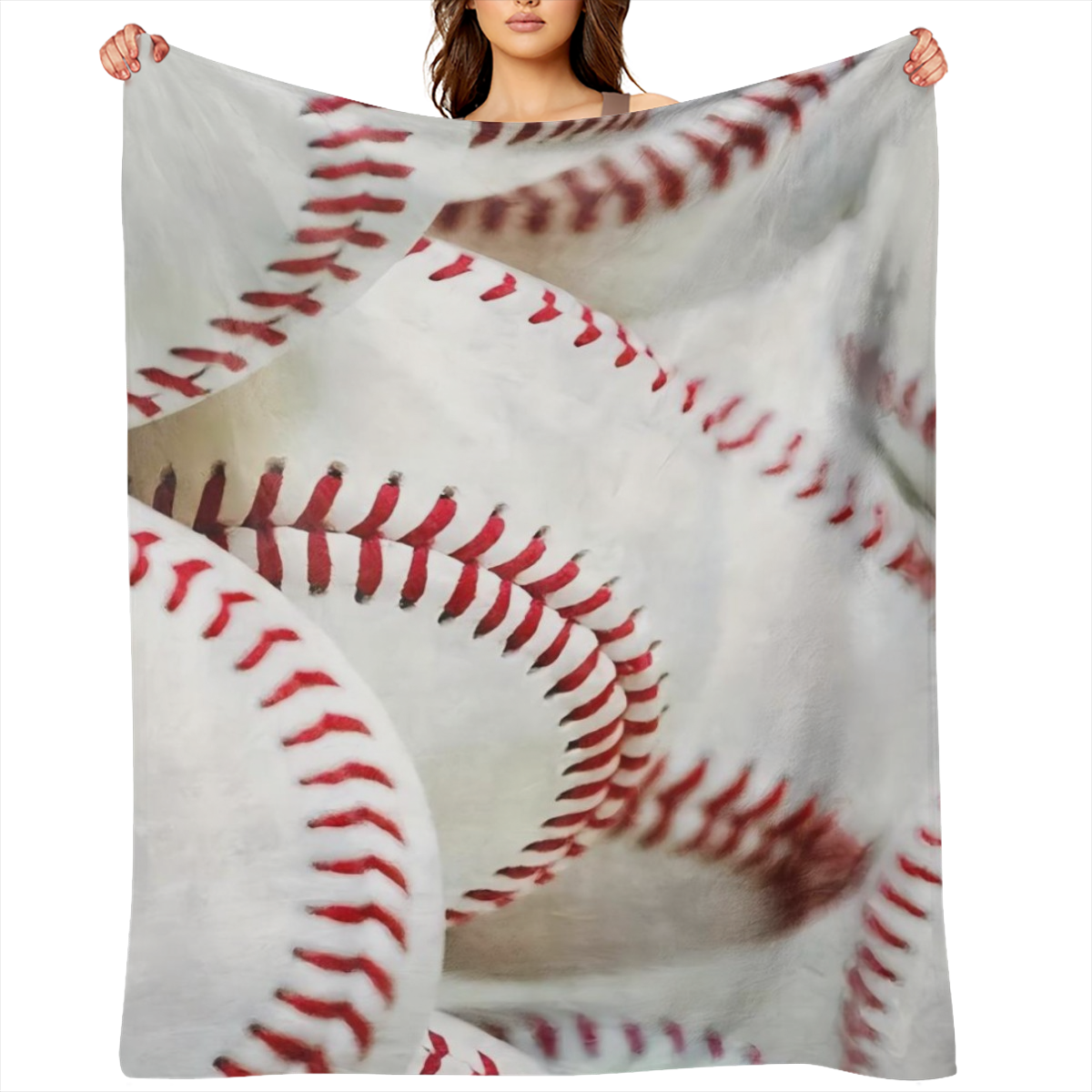Softball-Themed Cozy Flannel Blanket - Perfect for Naps, Sofa, Bed, Travel & Camping All-Season Warmth