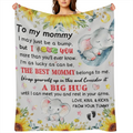 1pc Cozy Flannel Fleece Throw Blanket for Mom, Contemporary Style, All-Season Multipurpose Knitted Polyester, Machine Washable, Soft Comfortable Travel Camping Sofa Bed Office Decor, Ideal Birthday Gi