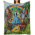 1pc Wizard of Oz Themed Flannel Fleece Throw Blanket - Soft Warm Multifunctional All-Season Gift - Hand Washable Twill Weave Non-Woven Polyester Lightweight 200-250g - Contemporary Digital Print Desig