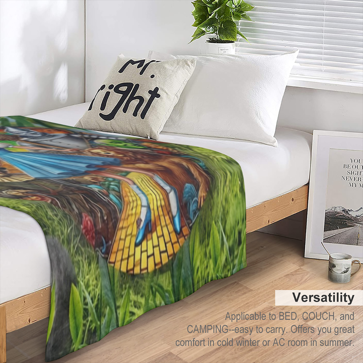 1pc Wizard of Oz Themed Flannel Fleece Throw Blanket - Soft Warm Multifunctional All-Season Gift - Hand Washable Twill Weave Non-Woven Polyester Lightweight 200-250g - Contemporary Digital Print Desig