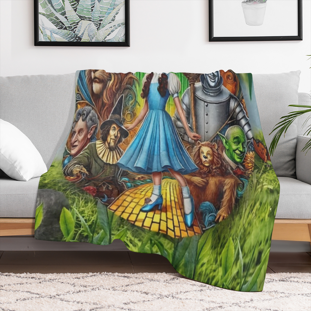 1pc Wizard of Oz Themed Flannel Fleece Throw Blanket - Soft Warm Multifunctional All-Season Gift - Hand Washable Twill Weave Non-Woven Polyester Lightweight 200-250g - Contemporary Digital Print Desig