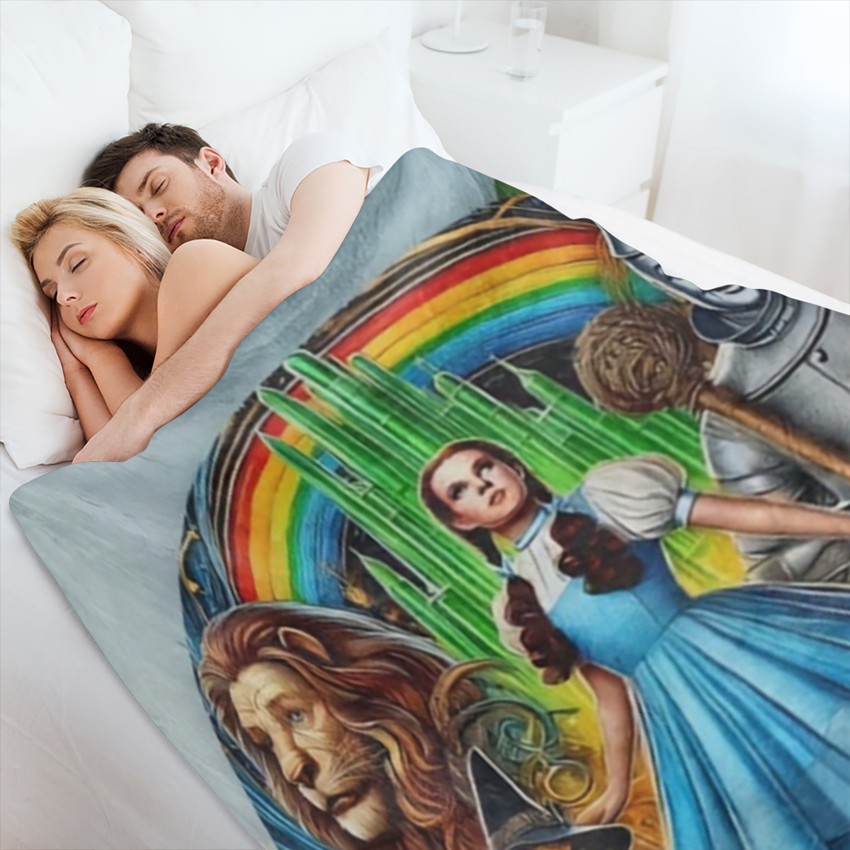 1pc Wizard of Oz Themed Flannel Fleece Throw Blanket - Soft Warm Multifunctional All-Season Gift - Hand Washable Twill Weave Non-Woven Polyester Lightweight 200-250g - Contemporary Digital Print Desig