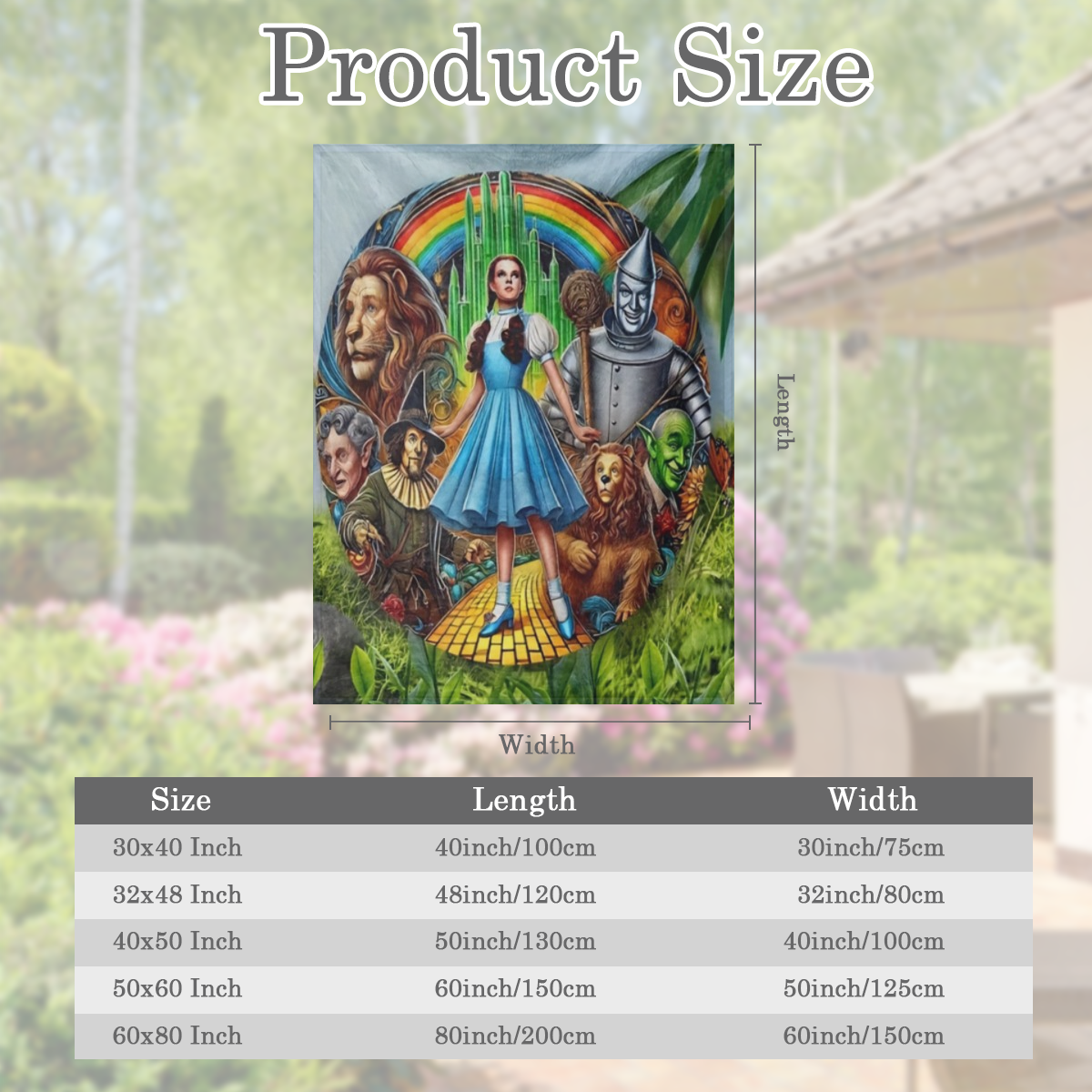 1pc Wizard of Oz Themed Flannel Fleece Throw Blanket - Soft Warm Multifunctional All-Season Gift - Hand Washable Twill Weave Non-Woven Polyester Lightweight 200-250g - Contemporary Digital Print Desig