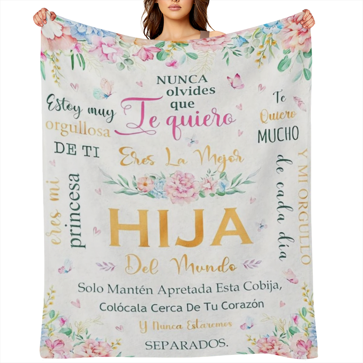 1 Pc Regalo Para Hija, Daughter Birthday Gift In Spanish, Regalo Para Mi Hija, Regalo Hija Cumpleanos, Menta Para Hija De Mama Papa, Regalo De Graduacion Para Mi Hija Throw Blanket