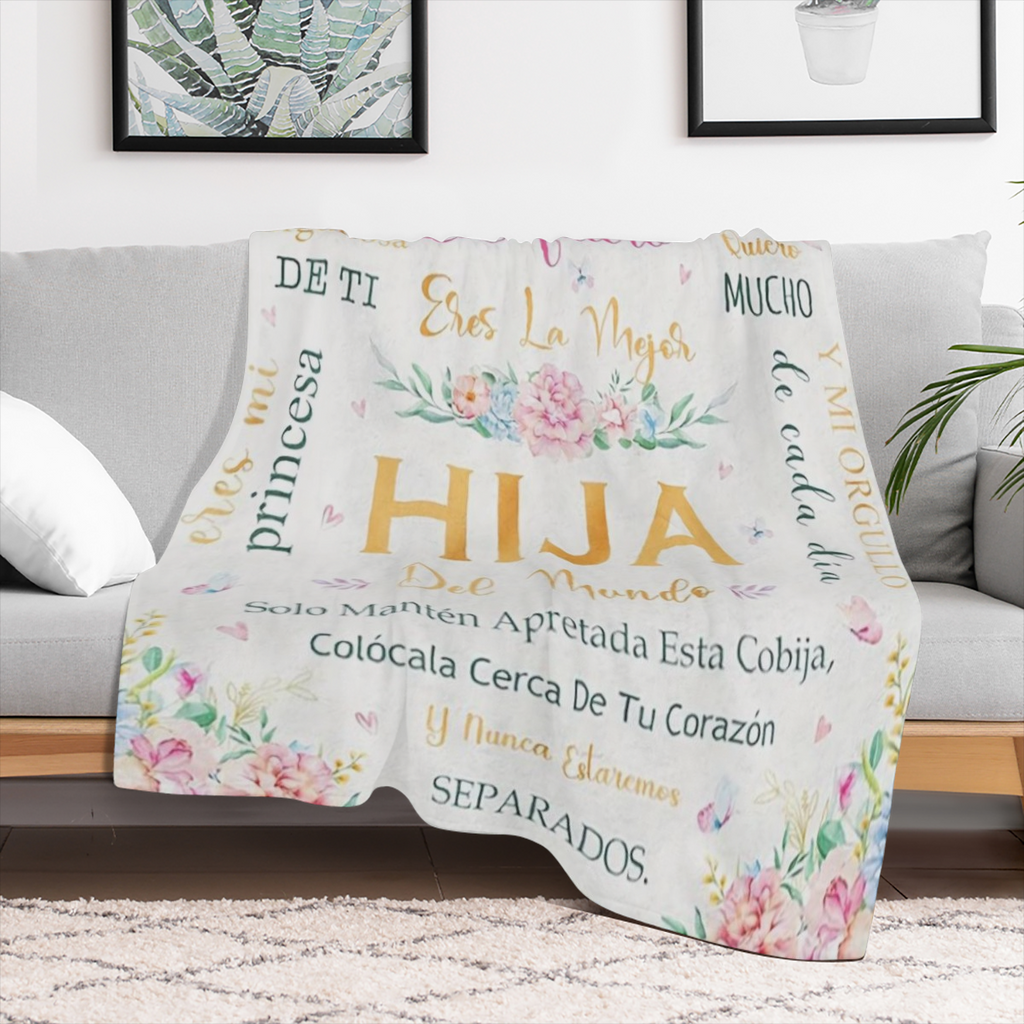 1 Pc Regalo Para Hija, Daughter Birthday Gift In Spanish, Regalo Para Mi Hija, Regalo Hija Cumpleanos, Menta Para Hija De Mama Papa, Regalo De Graduacion Para Mi Hija Throw Blanket