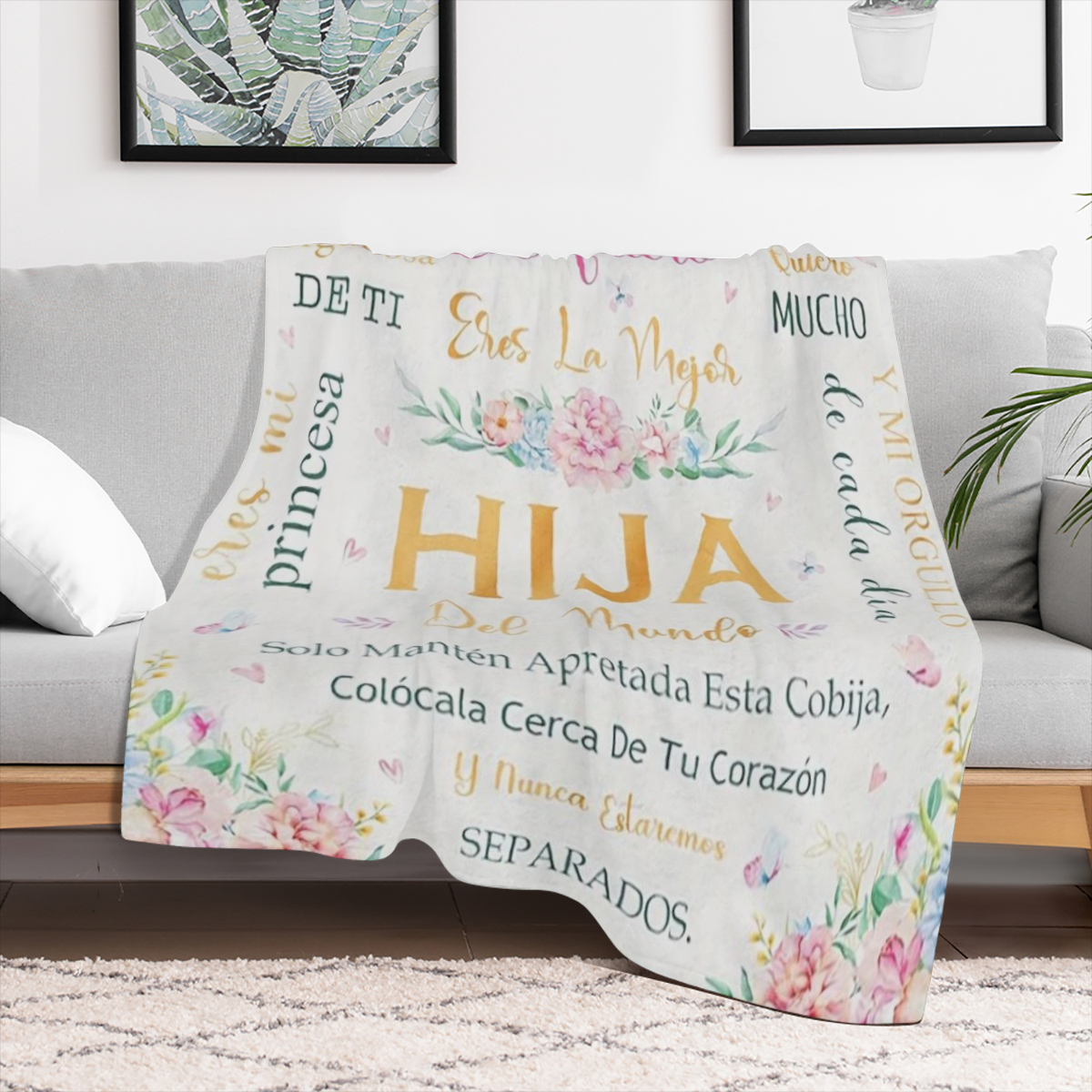 1 Pc Regalo Para Hija, Daughter Birthday Gift In Spanish, Regalo Para Mi Hija, Regalo Hija Cumpleanos, Menta Para Hija De Mama Papa, Regalo De Graduacion Para Mi Hija Throw Blanket