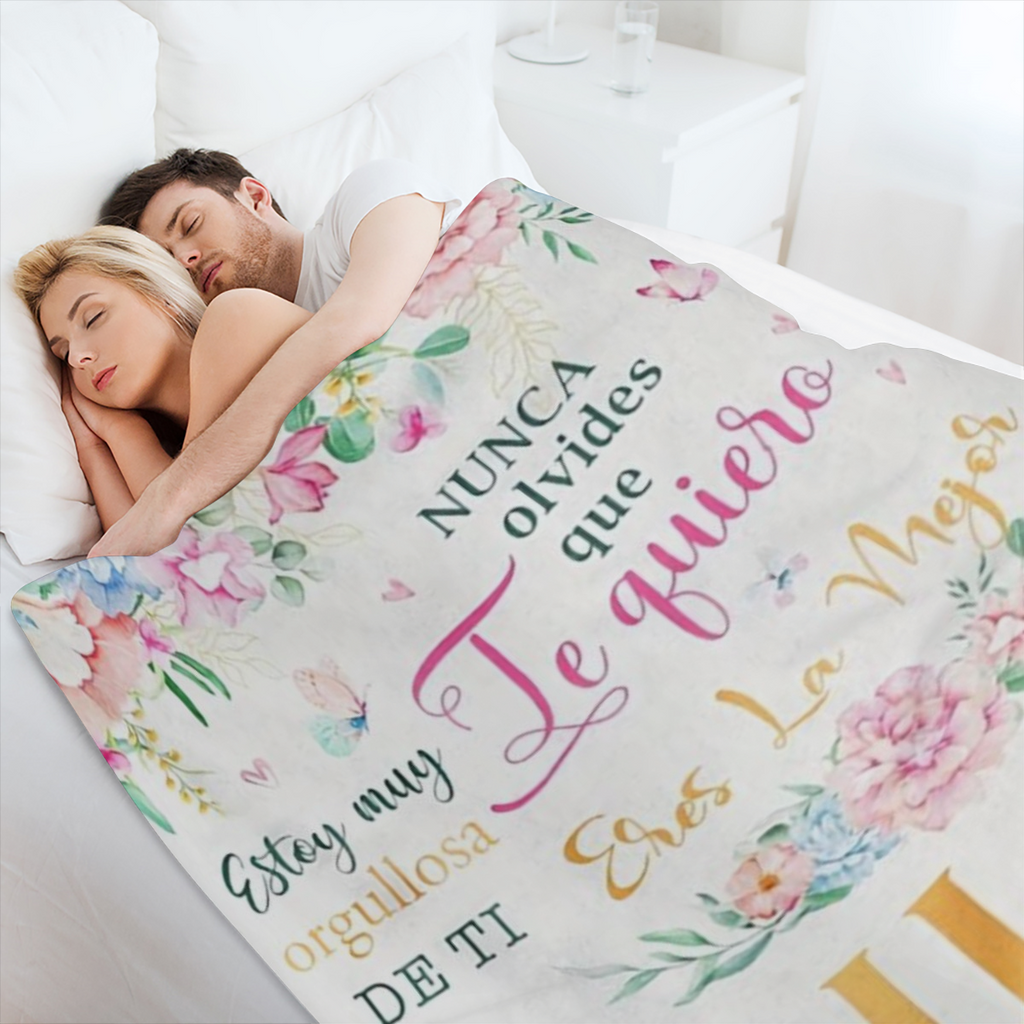 1 Pc Regalo Para Hija, Daughter Birthday Gift In Spanish, Regalo Para Mi Hija, Regalo Hija Cumpleanos, Menta Para Hija De Mama Papa, Regalo De Graduacion Para Mi Hija Throw Blanket