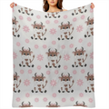 Cute Cartoon Cow Throw Blanket Thin Lightweight Blanket for Couch Sofa Travel