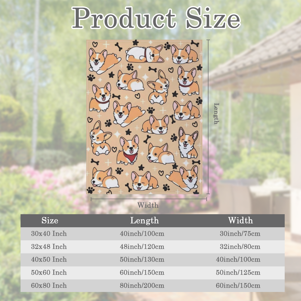 Cute Corgi Blanket Puppy Dog Pattern Blankets Bedding Soft Lightweight Flannel Throw Blankets Gifts for Corgi Lovers Kids Adults
