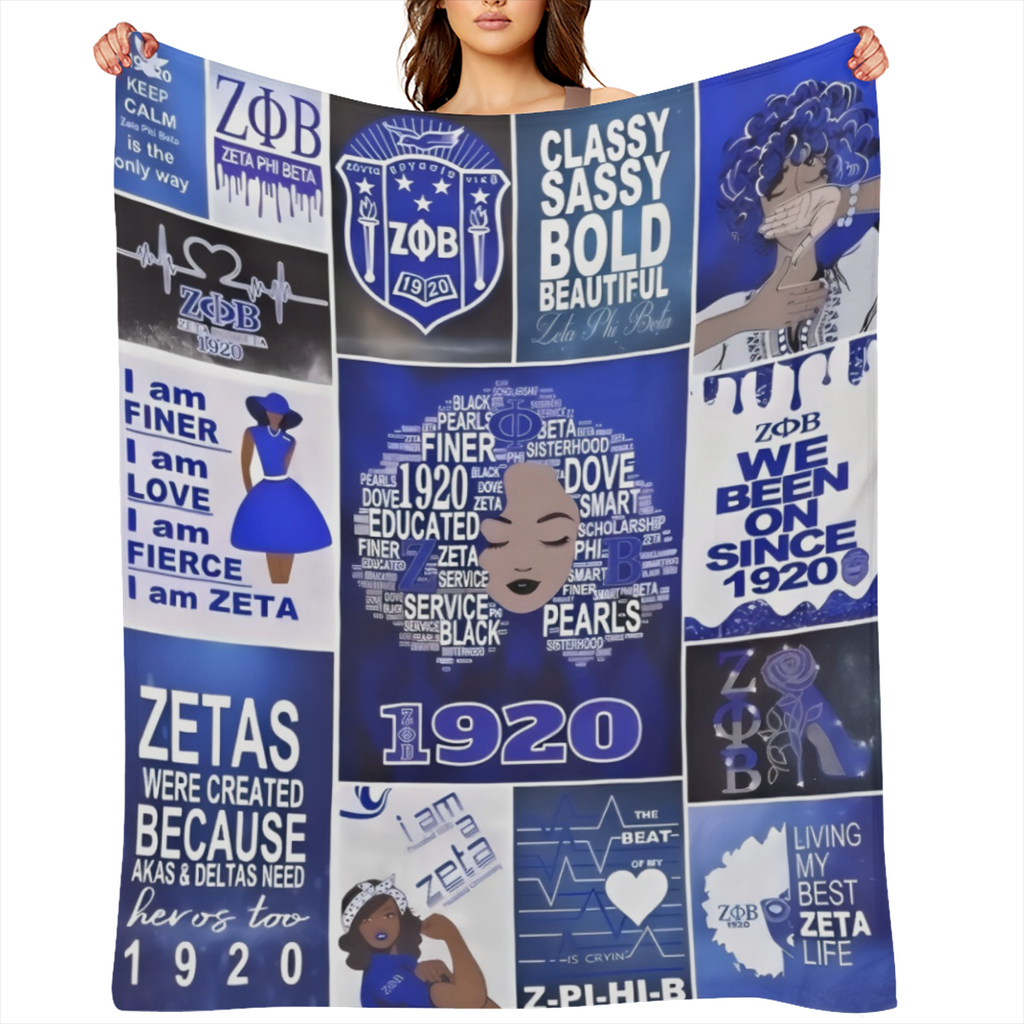 Classic Zeta Phi Beta Design Flannel Blanket Honoring 1920 History and Heritage Showcasing Confidence and Elegant Style Keeping You Warm Every Day