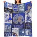 Classic Zeta Phi Beta Design Flannel Blanket Honoring 1920 History and Heritage Showcasing Confidence and Elegant Style Keeping You Warm Every Day