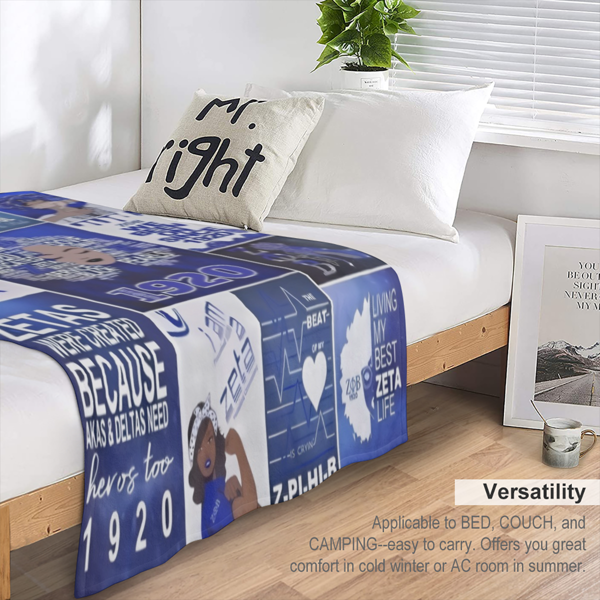 Classic Zeta Phi Beta Design Flannel Blanket Honoring 1920 History and Heritage Showcasing Confidence and Elegant Style Keeping You Warm Every Day