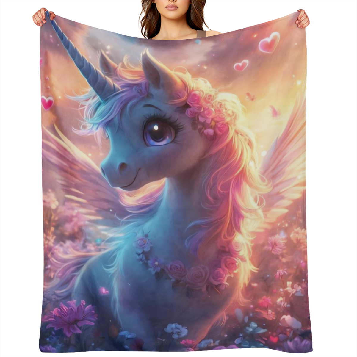 1pc Mythical Creature Design Throw - Cozy Knitted Polyester Flannel Blanket for Couch, Sofa, Travel, Living Room, and Office - Digital Printed Warm Fleece Cover, Perfect Gift for Family or Friends