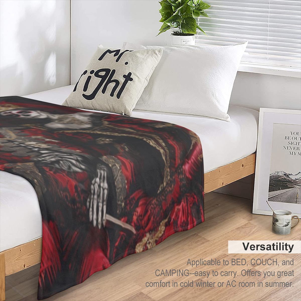1pc Commemorative Gifts Blanket For Couples King Queen Soft Blanket Flannel Blanket Warm Cozy Nap Throw Blanket For Bed Sofa Home Decor