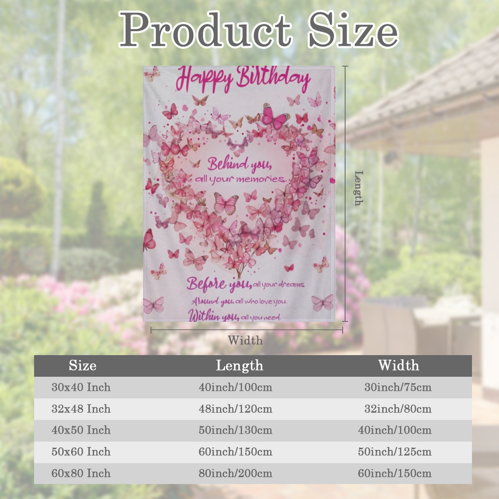 Birthday Gifts, Unique Best Gift Blanket for Women, Pink Butterfly Heart Love Blankets, Ideas for Mom Sister Wife Female Daughter Grandma Lightweight Throw, Happy Festival Party Decor