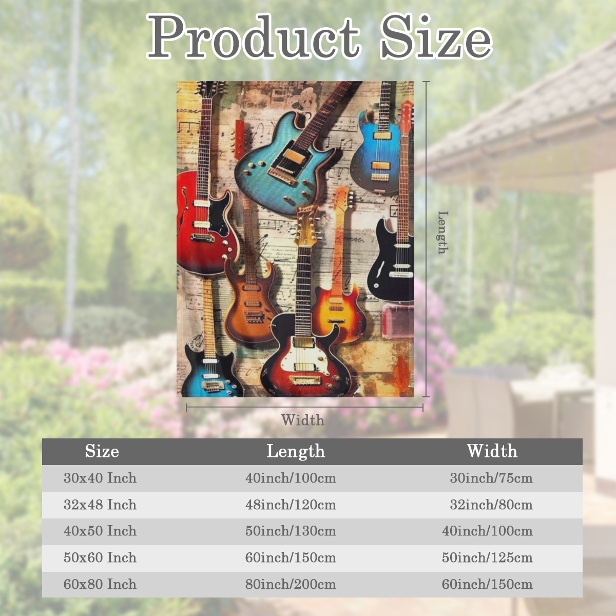 Antique guitars, stylish fluff all year round, lightweight, warm and comfortable flannel blankets, suitable for living rooms, bedrooms, beds, sofas, picnic blankets, bed chairs, car travel, rest blank