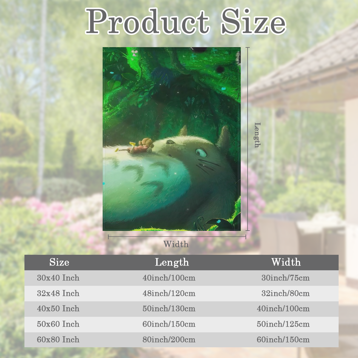 Cozy Cartoon Totoro Girl Print Blanket - Soft All-Season Throw for Home Office School or Outdoor Adventures - Machine Washable Digital Print Air Conditioning Room Gift for Relatives