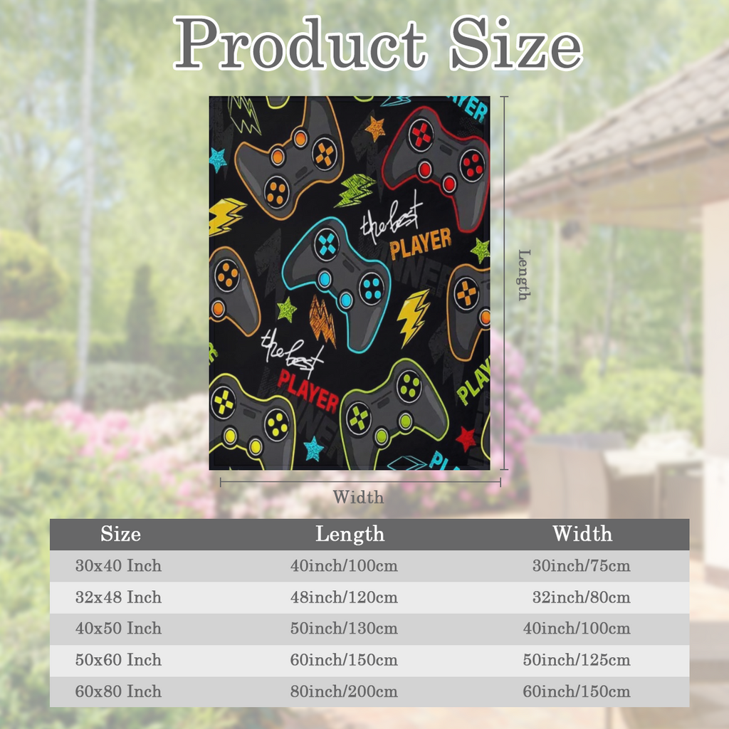 Soft and Warm Flannel Gamepad Blanket - Cozy Throw Blanket for Gaming and Couch Bed - Perfect for Winter Nights