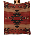 Bohemian Chic Vintage Flannel Blanket - Allergy- Free, Tear- Resistant Polyester, Perfect for Sofa, Camping & Travel - Versatile All- Season Gift
