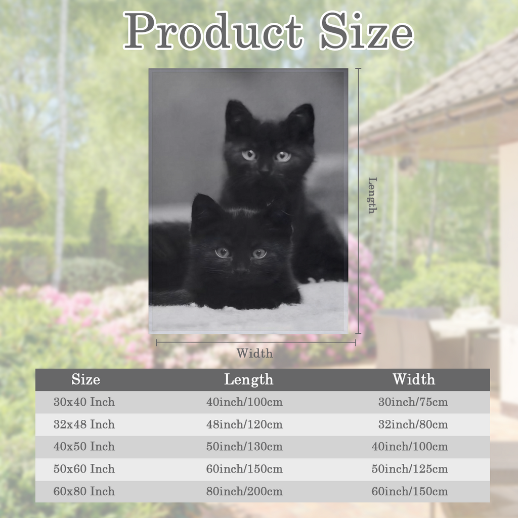 Cozy Black Kittens Flannel Throw Blanket - Soft, Warm & Allergy- Friendly for Couch, Bed, Office, Camping Versatile Gift for All Seasons