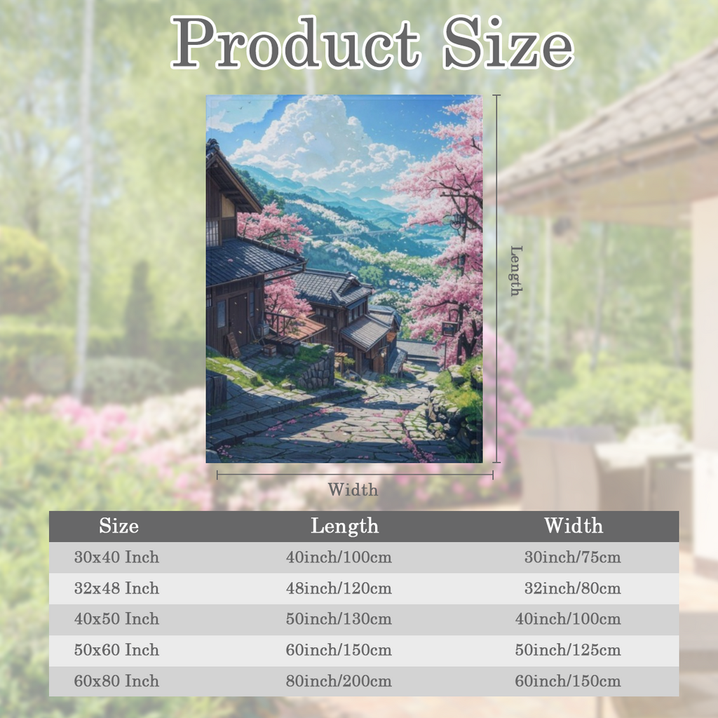 Cherry Blossom Japan B6380896 Flannel Fleece Throw Blanket - Soft, Breathable & Absorbent Digital Print Contemporary Style for Living Room, Bedroom, Camping & Travel