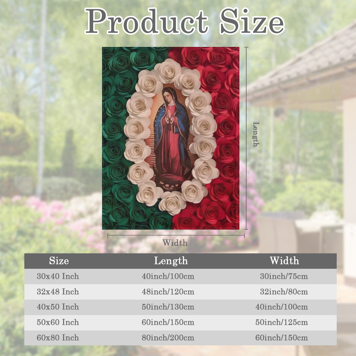1pieza Manta de franela suave y c¨¢lida con estampado de rosa y tema de fe de la Virgen Mar¨ªa, ideal para recuerdos festivos, perfecta para siestas, camping, viajes y decoraci¨®n del hogar