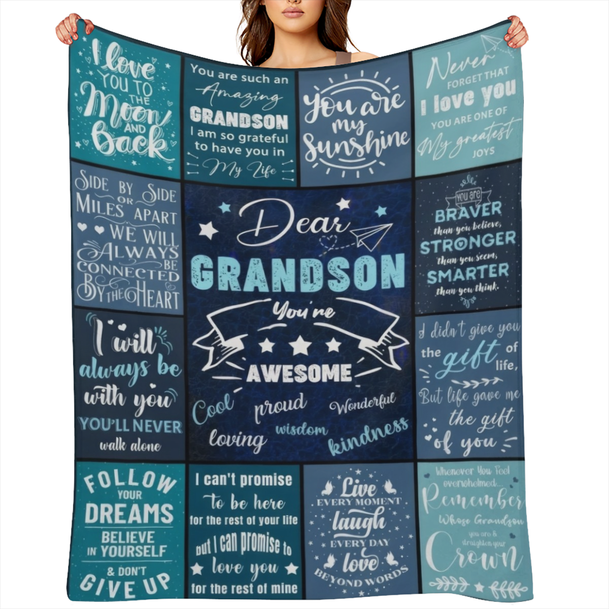 1PC blue letter patchwork pattern printed blanket, contemporary style blanket, soft and comfortable blanket, travel sofa bed, office home decoration, birthday gift blanket, available for boys, girls,