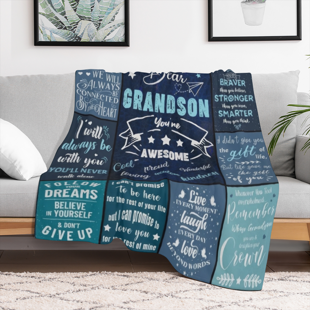 1PC blue letter patchwork pattern printed blanket, contemporary style blanket, soft and comfortable blanket, travel sofa bed, office home decoration, birthday gift blanket, available for boys, girls,