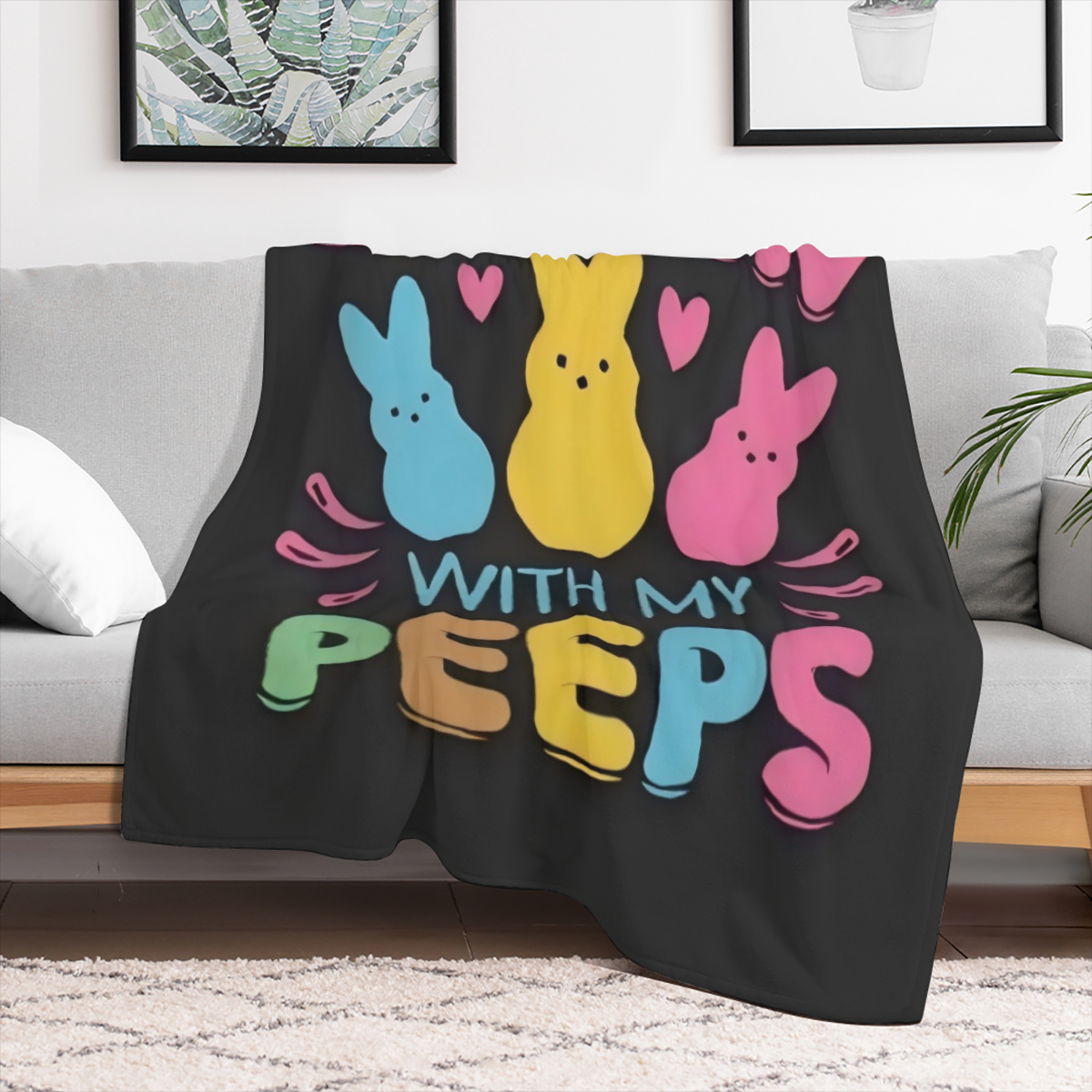 Chillin with My Peeps Throw Blanket for Couch Bed Sofa Throw Blanket for Men Women Blankets