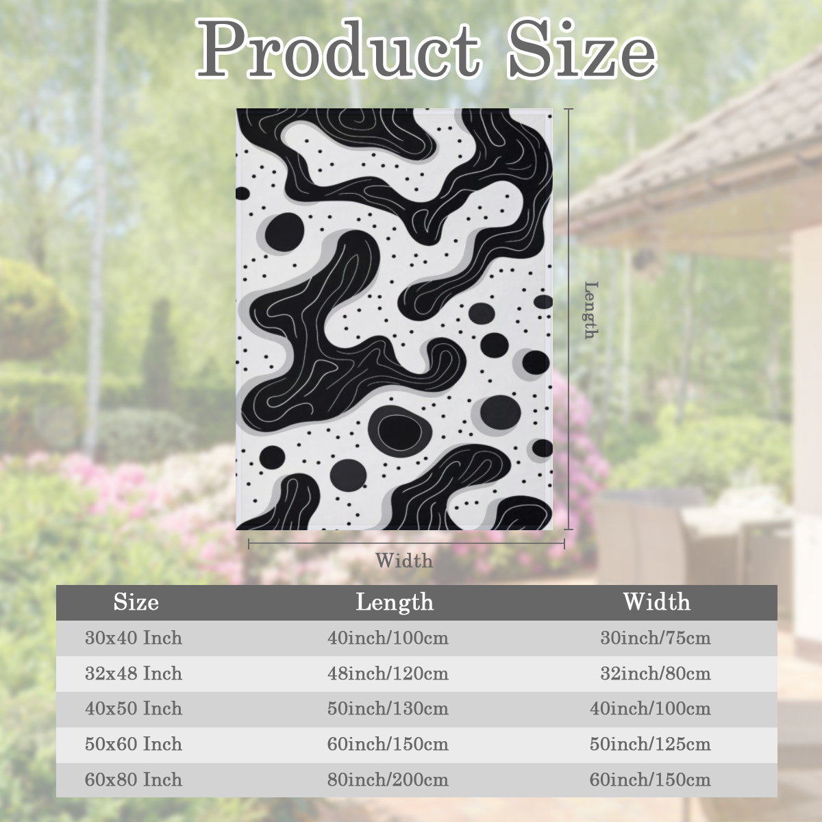 Abstract Black White Organic Shapes Art Themed Throw Blanket Snug Plannel 280gsm Cozy Breathable FabricContemporary Simplicity Eye Candy Pattern Soft for Couch, Sofa, Bed & Travel Essential & Perfect