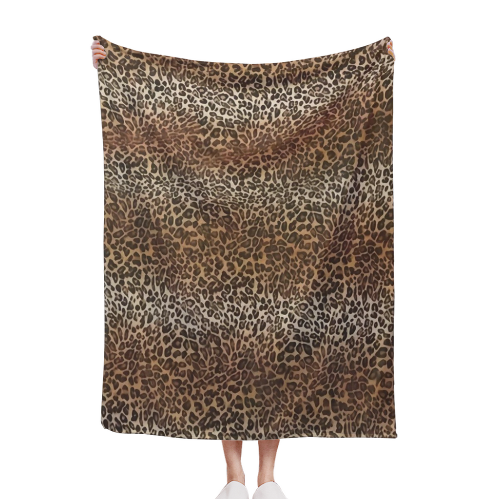 [300GSM]Cozy Leopard Print Fleece Flannel Throw Blanket- Super Soft, Lightweight, Double-Sided Cheetah Design for Bed, Sofa, Couch& Travel- 50x60 Inch, Anti-Pilling, All-Season Comfort for Adults& You