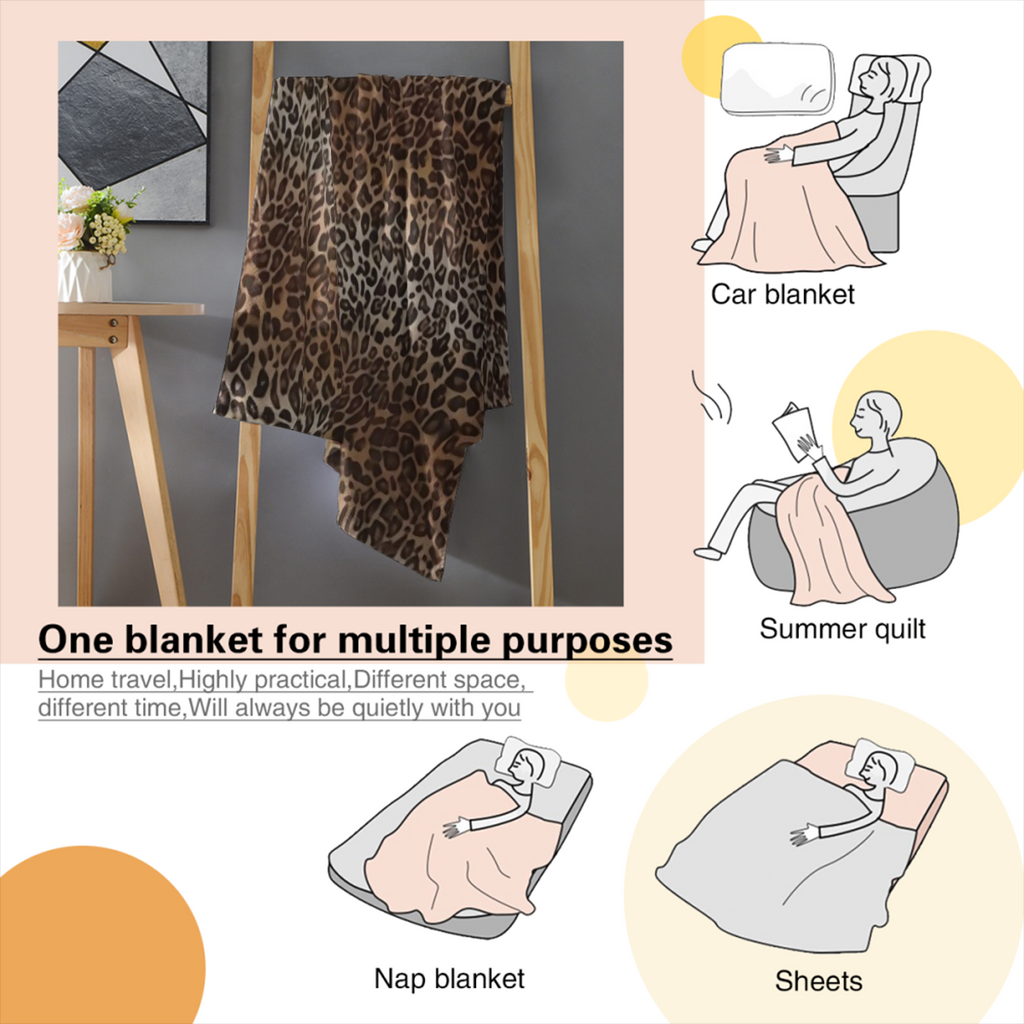 [300GSM]Cozy Leopard Print Fleece Flannel Throw Blanket- Super Soft, Lightweight, Double-Sided Cheetah Design for Bed, Sofa, Couch& Travel- 50x60 Inch, Anti-Pilling, All-Season Comfort for Adults& You