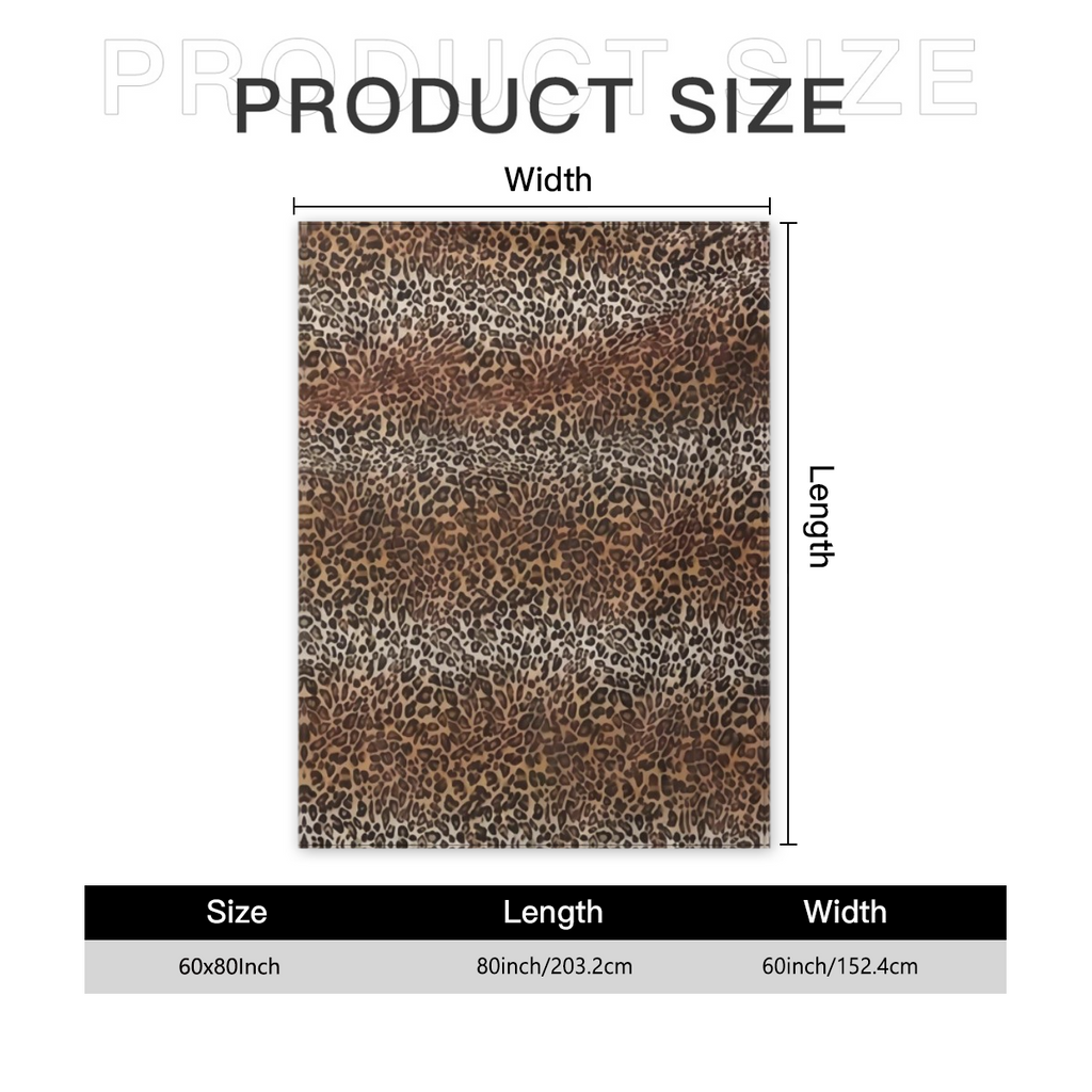 [300GSM]Cozy Leopard Print Fleece Flannel Throw Blanket- Super Soft, Lightweight, Double-Sided Cheetah Design for Bed, Sofa, Couch& Travel- 50x60 Inch, Anti-Pilling, All-Season Comfort for Adults& You