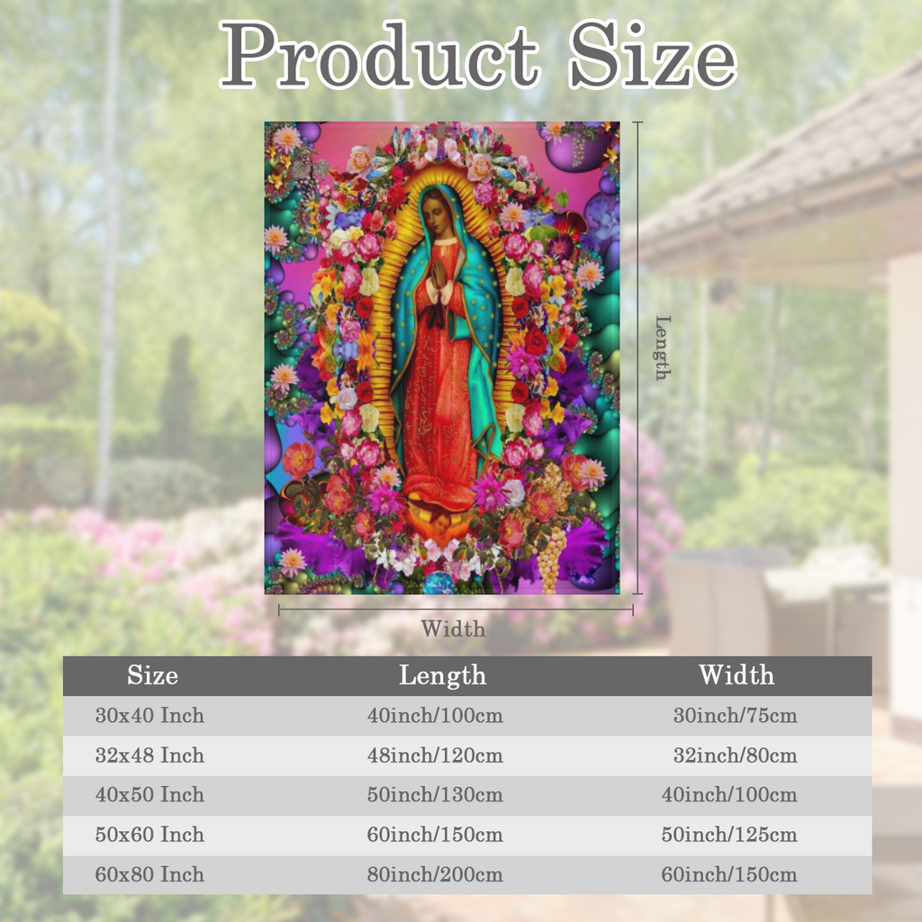 1pc Our Lady of Guadalupe Flannel Blanket Blanket for all seasons, a comfortable warm soft travel blanket