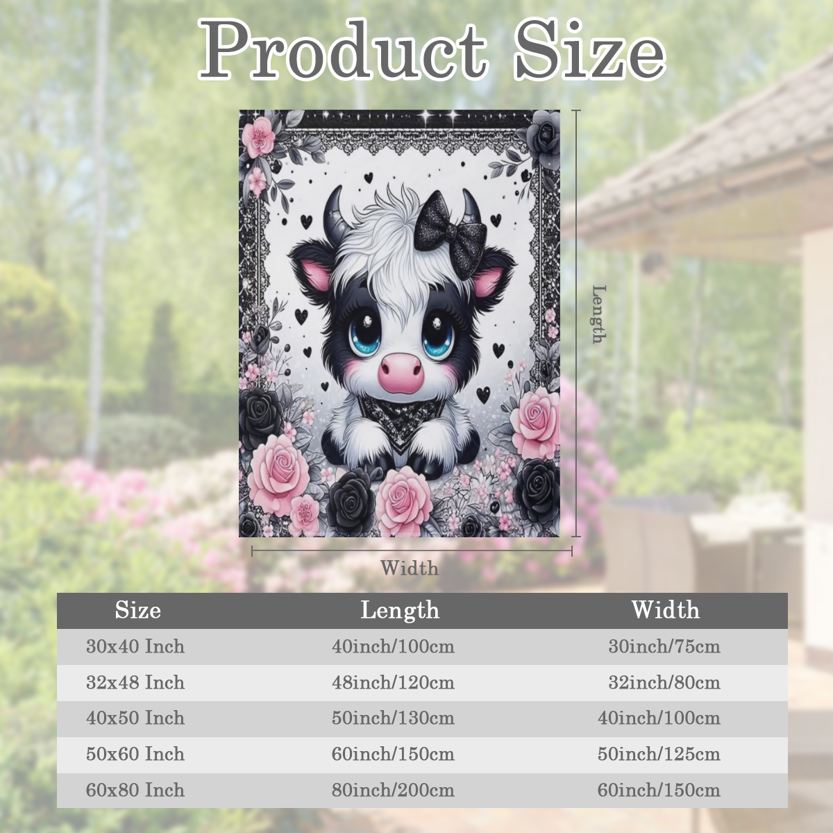 Cozy Flannel Blanket 1pc Soft Warm Cozy Flannel Blanket - Black Lace Highland Cow And Roses Cute Fun Print, Skin-friendly Machine Washable 100 Polyester Knit Fabric for Sofa Bed Car Camping Office Hom