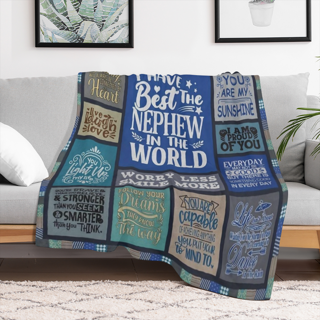 1 pc Throw Blanket for Nephew Gifts from Auntie Birthday Gifts Nephew Blanket from Aunt Uncle