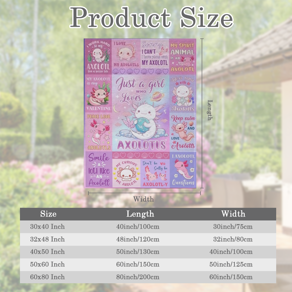 Axolotl Gifts, Axolotl Blanket, Axolotl Stuff, Gifts for Axolotl Lovers, Axolotl Gifts for Girls Women, Just A Girl Who Loves Axolotles for Birthday Christmas Soft Throw Blanket 60"x50", 280GSM CozyFl