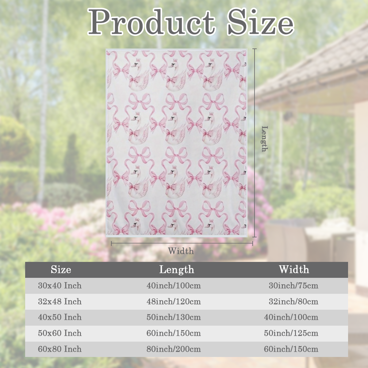 Elegant White Swan Pink Bow Design Flannel Blanket - Soft Polyester Contemporary Room Decor for Bed Sofa All-Season Use 250-300 g Bedroom Decor Elegant Room Accent Smooth Texture