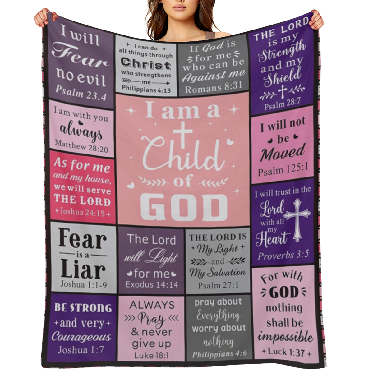 Christian Gifts for Women Blanket 60x50 - Baptism Confirmation First Communion Gifts for Girls Inspirational Faith Based Gifts, Religious Catholic Spiritual Gifts for Women for Women, 280GSM CozyFlann