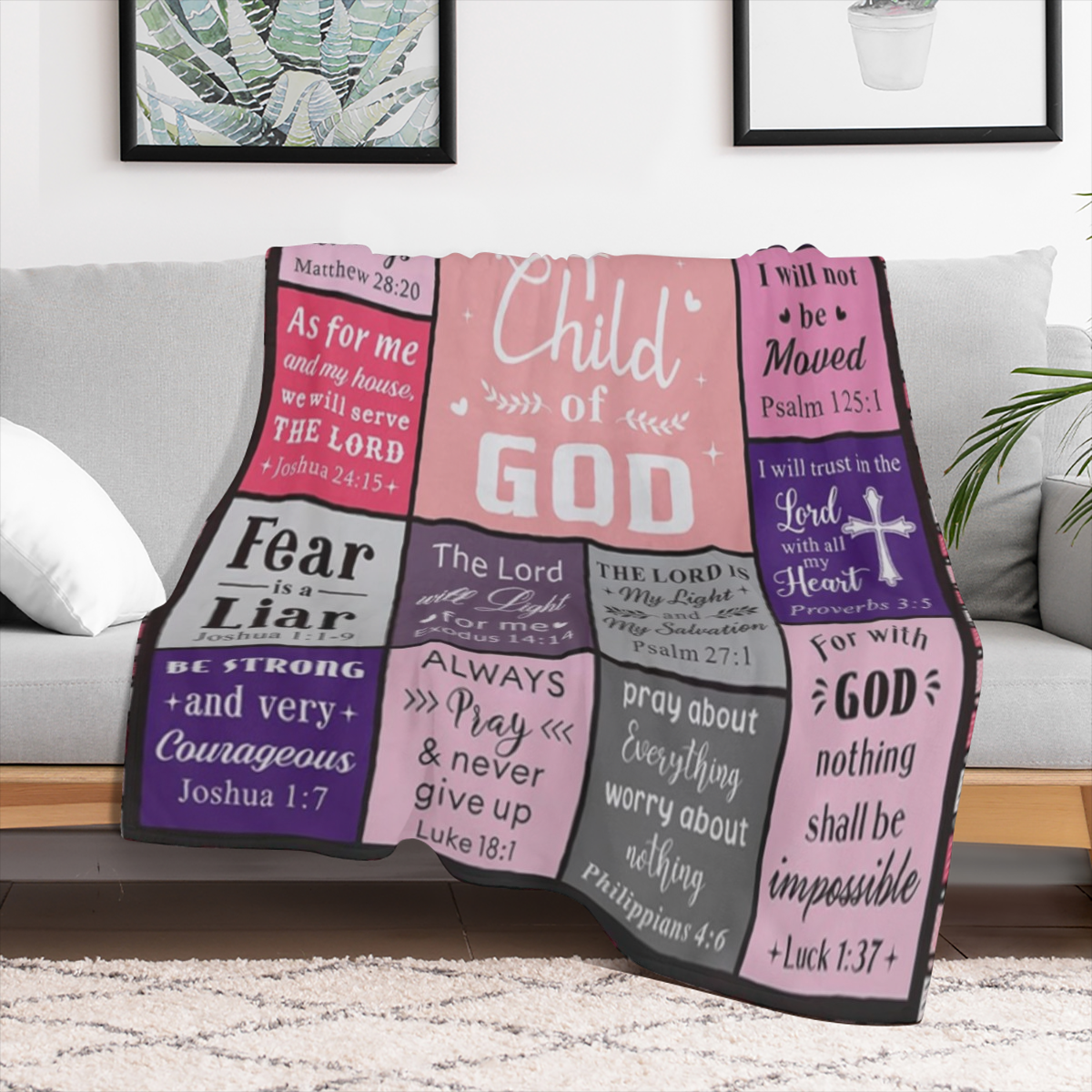 Christian Gifts for Women Blanket 60x50 - Baptism Confirmation First Communion Gifts for Girls Inspirational Faith Based Gifts, Religious Catholic Spiritual Gifts for Women for Women, 280GSM CozyFlann