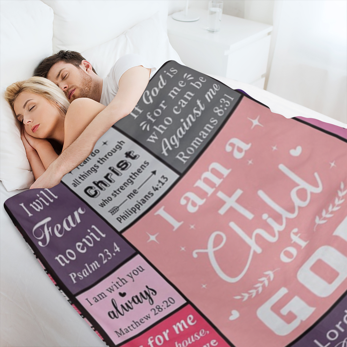 Christian Gifts for Women Blanket 60x50 - Baptism Confirmation First Communion Gifts for Girls Inspirational Faith Based Gifts, Religious Catholic Spiritual Gifts for Women for Women, 280GSM CozyFlann