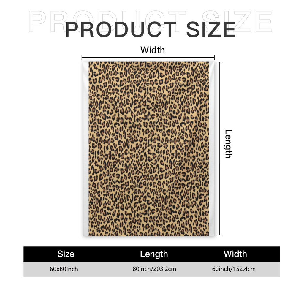 1pc Luxury Leopard Print Flannel Blanket - Extra Large 60x80 Inch Heavyweight 300GSM Plush Throw - All-Season Soft Bedspread, Couch Cover - Brown/Black/Beige/Gray/White - Housewarming/Birthday Gift fo